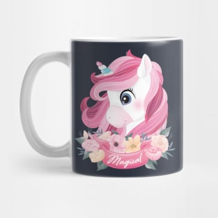 Hand drawn lovely unicorn face Mug